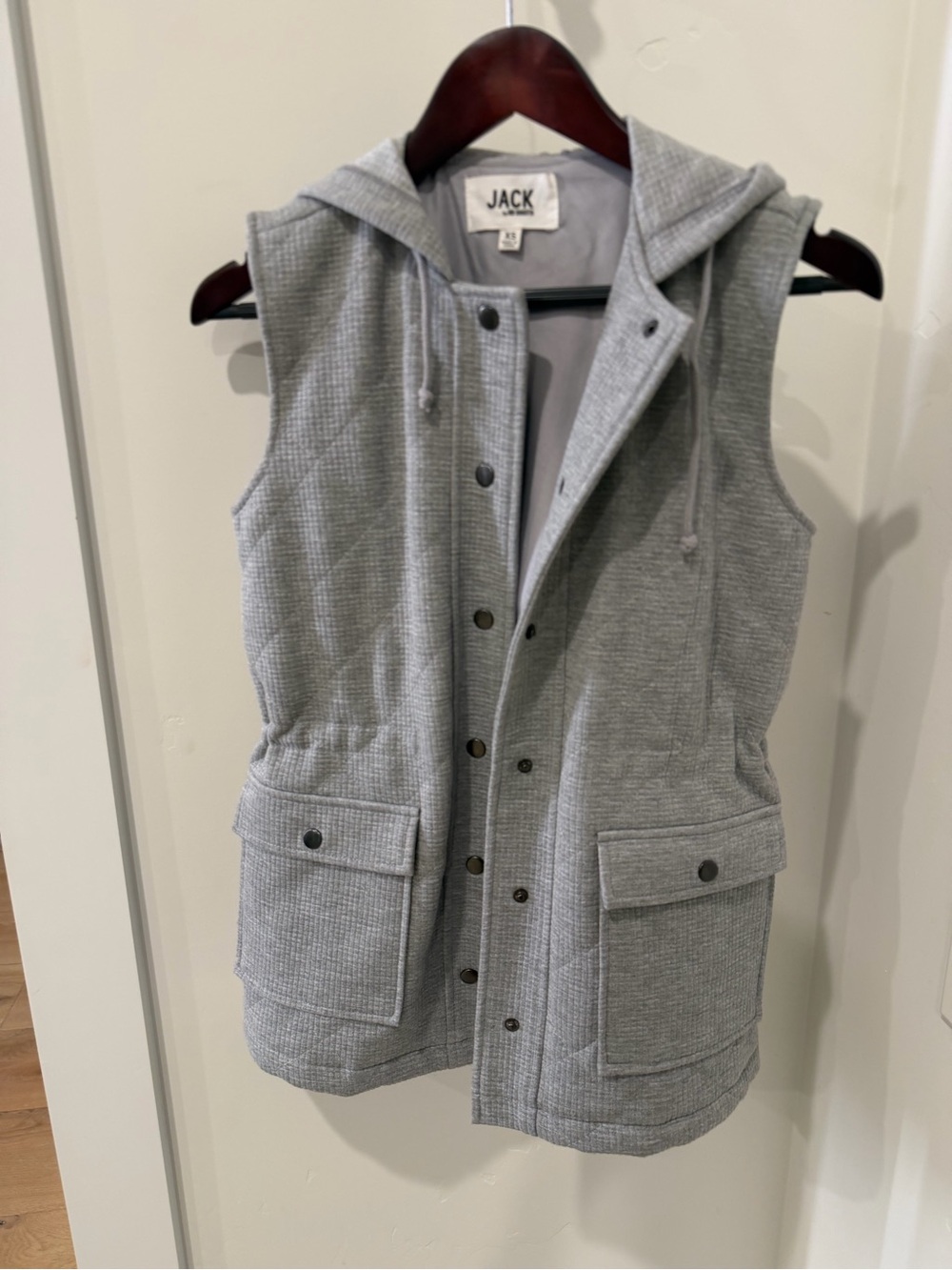BB Dakota Kids Gray Hooded Quilted Sleeveless Vest